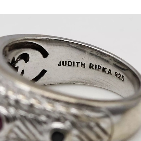 Judith Ripka sterling silver multi stone ring - Picture 6 of 7